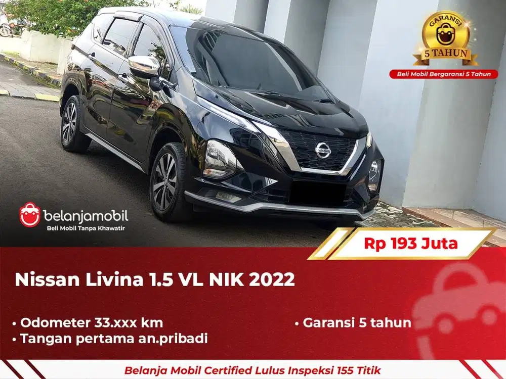 [ GARANSI 5TH ] Nissan Livina 1.5 VL Hitam NIK 2022 2023
