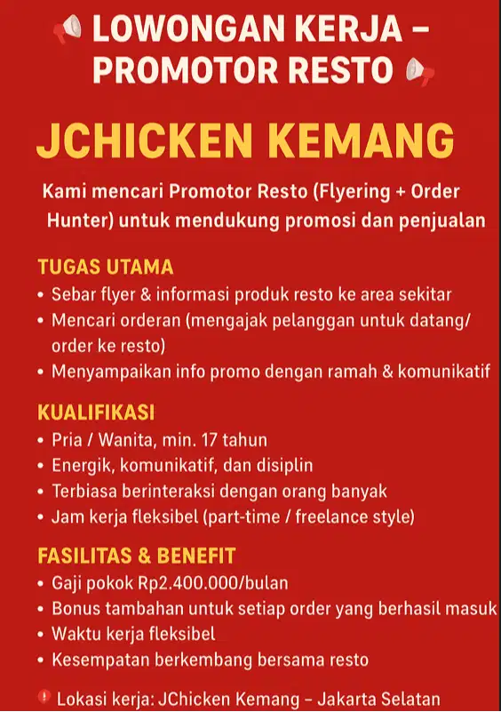 Promotor Resto JChicken Kemang