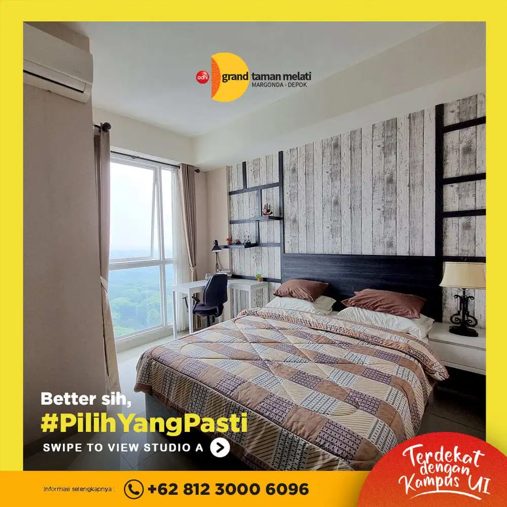 DIJUAL APARTEMEN STUDIO A DI SAMPING UNIVERSITAS INDONESIA