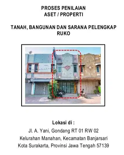 Dijual Ruko cocok untuk usaha Jl A. Yani