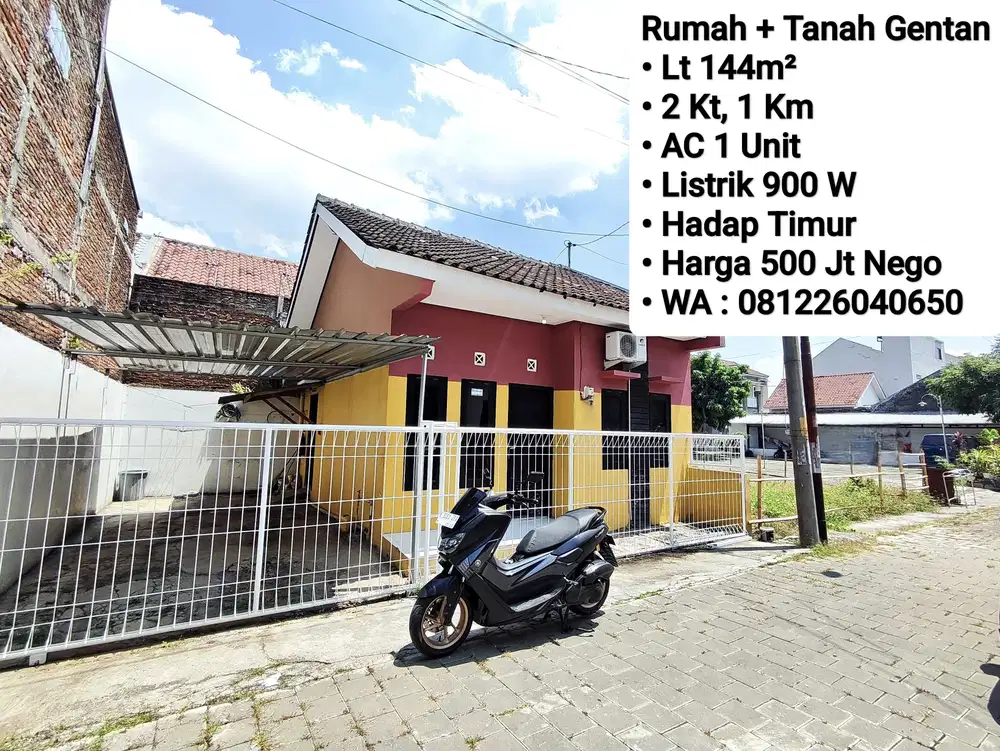 Jual Rumah Plus Tanah Area Perumahan Gentan, Dekat Laweyan, Purwosari