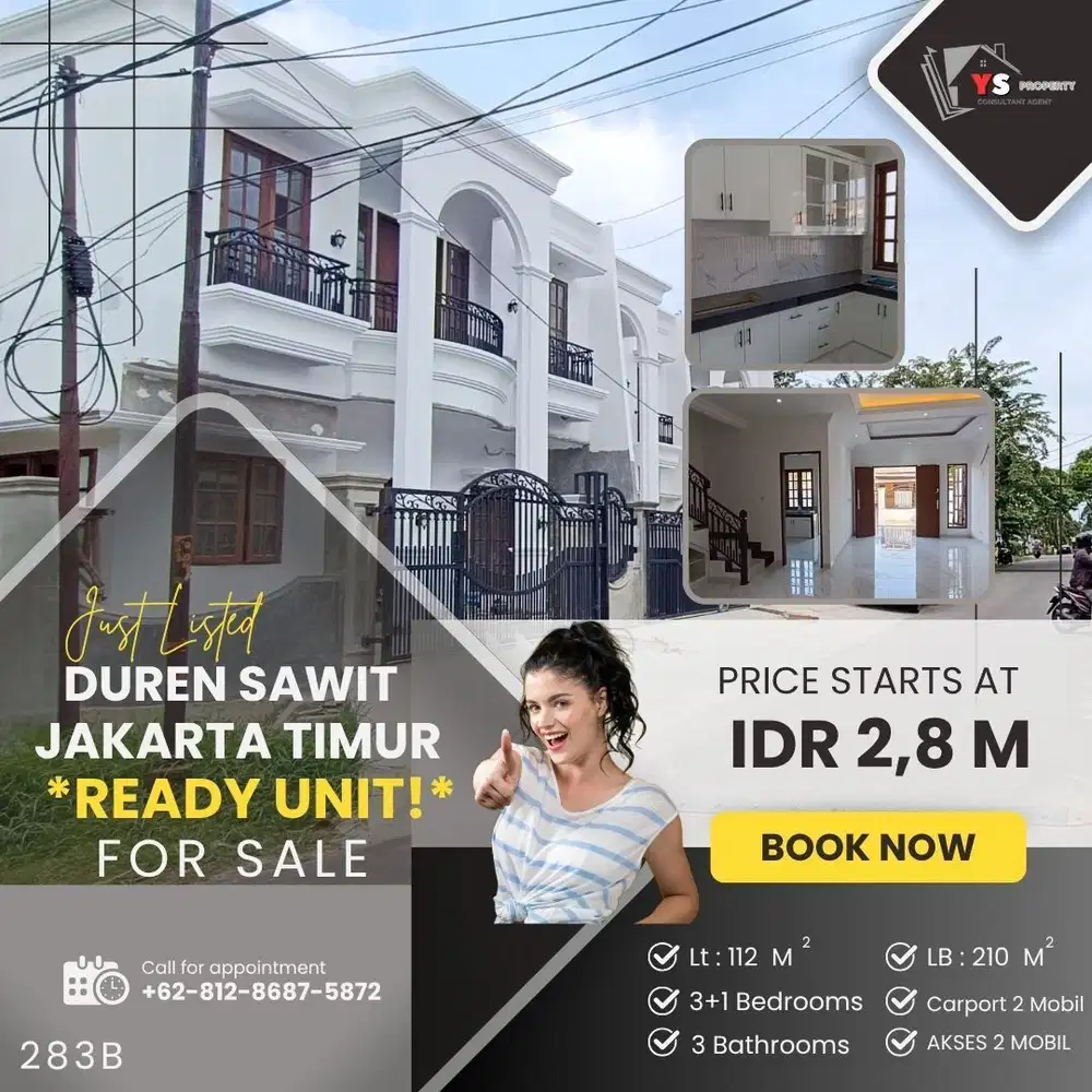 DUREN SAWIT JAKARTA TIMUR RUMAH MEWAH HOEK DALAM KOMPLEK ELIT 283B