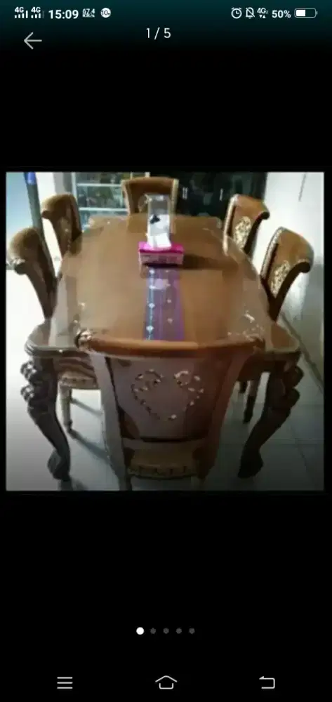 Dijual murah meja makan jati asli Jepara