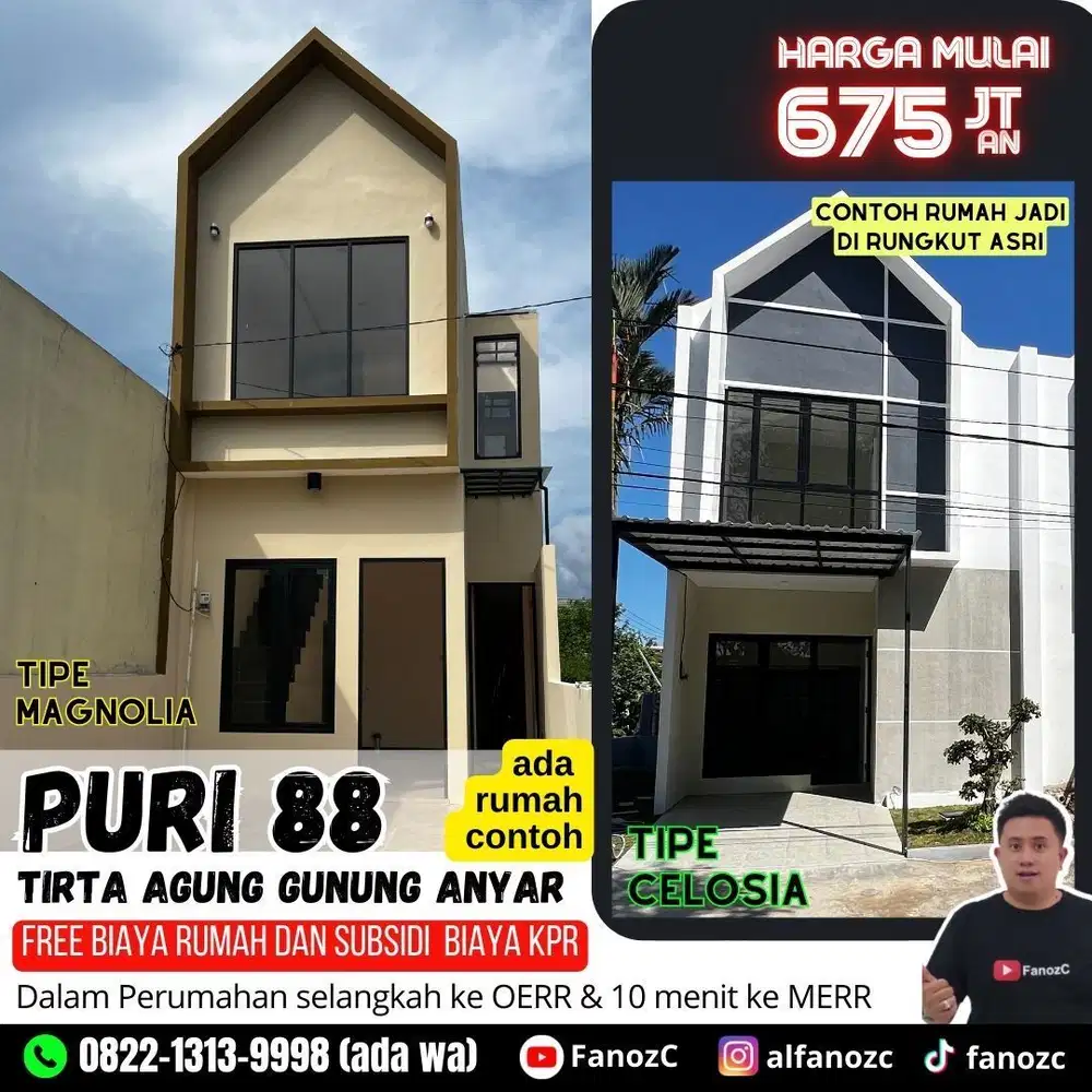 jual rumah surabaya, Puri 88 tirta agung, rumah modern, 2 kamar