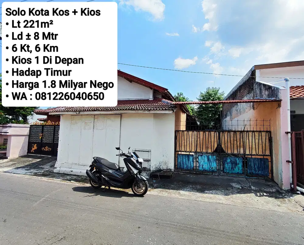 Jual Rumah Lama Hitung Tanah Area Solo Kota, Dekat Singosaren