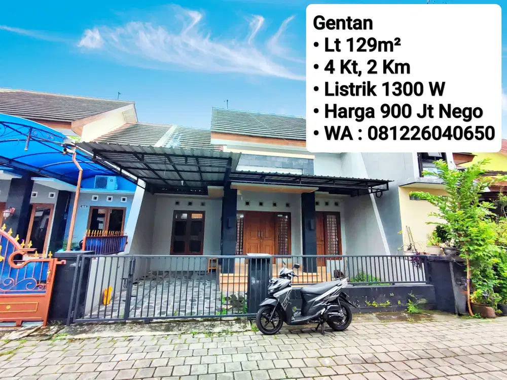 Jual Rumah Area Perum Cluster Gentan, Dekat Luwes Gentan, Laweyan