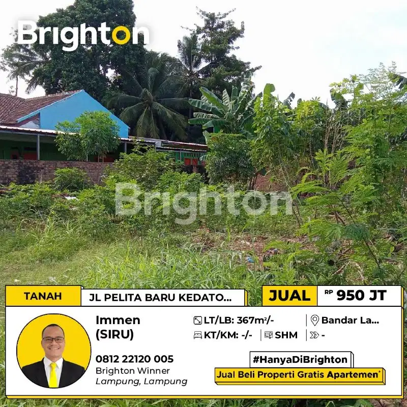 TANAH DI KEDATON BANDAR LAMPUNG JUAL CEPAT HARGA MURAH DI TENGAH KOTA