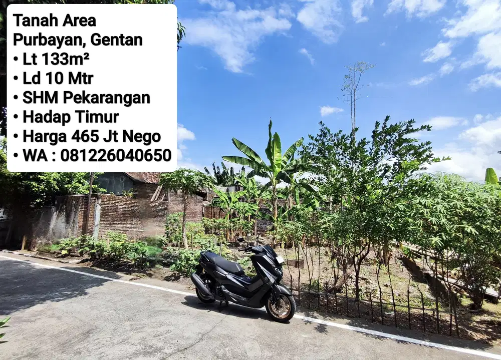 Jual Tanah Siap Bangun Area Purbayan Gentan, Dekat Laweyan, Purwosari