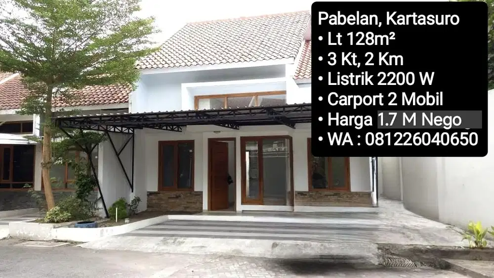 Jual Rumah Perum Cluster Area Pabelan Kartasura, Dekat Kampus UMS