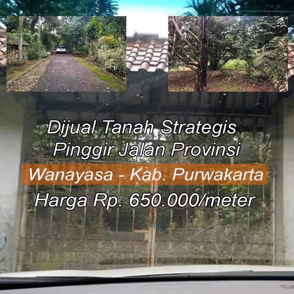 Dijual Tanah SHM Sangat Strategis berada di Pinggir Jalan Wanayasa.