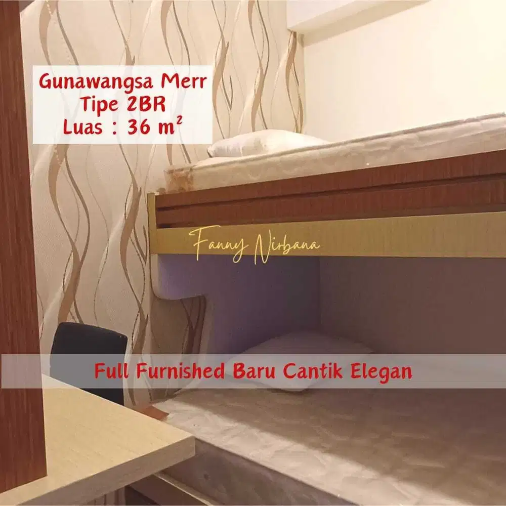Dijual SHM Apartemen Gunawangsa Merr 2BR Full Furnished