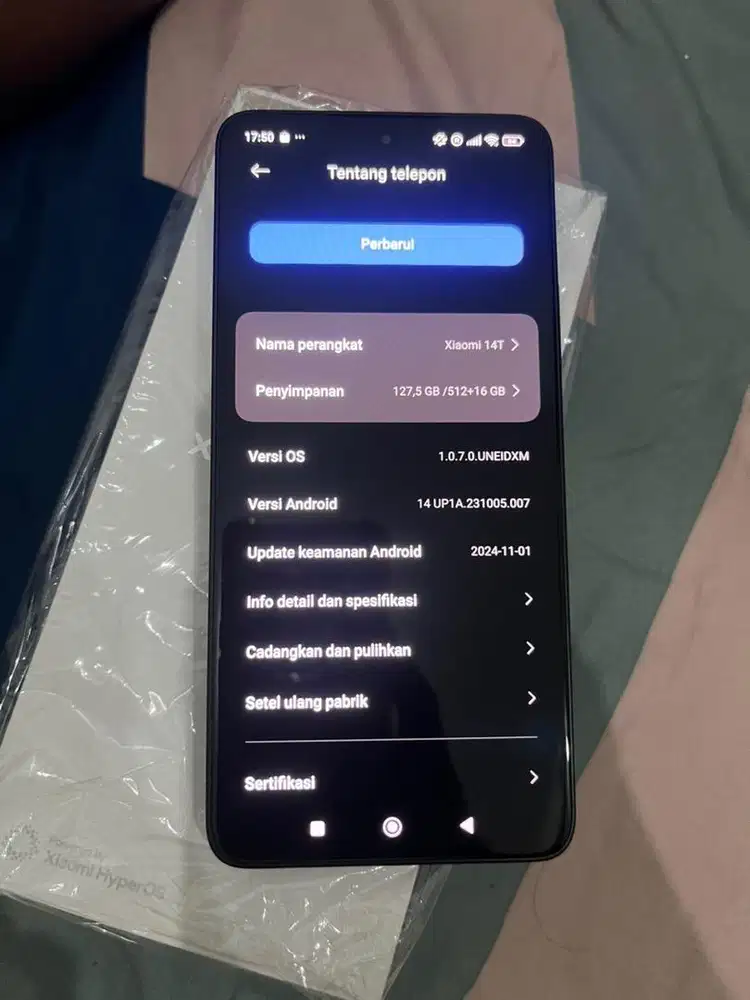 Xiomi 14 T RAM 12 /512 GB garansi masih