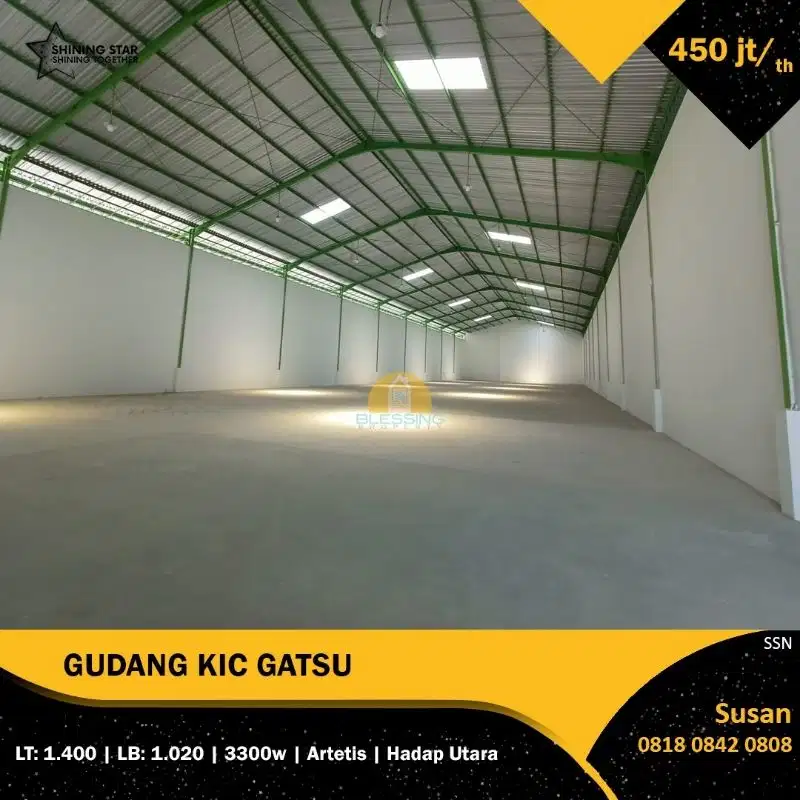 Disewakan Gudang di Kawasan Industri Candi Gatsu