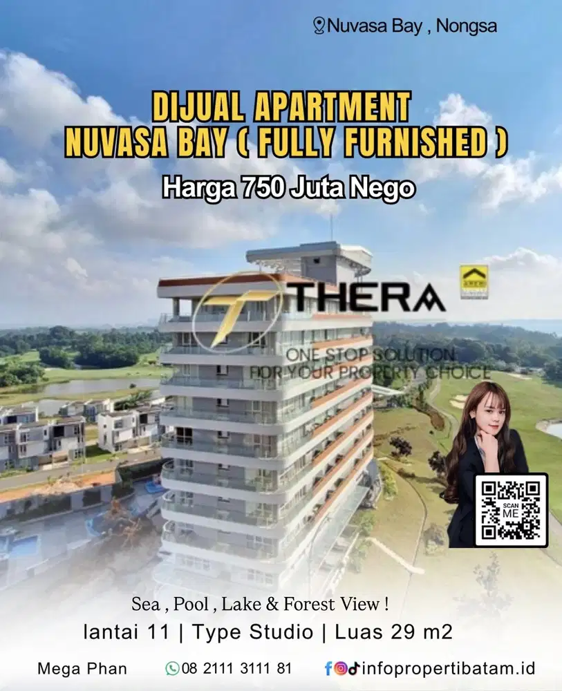 Dijual apartment Type studio Sea view di nuvasa bay batam