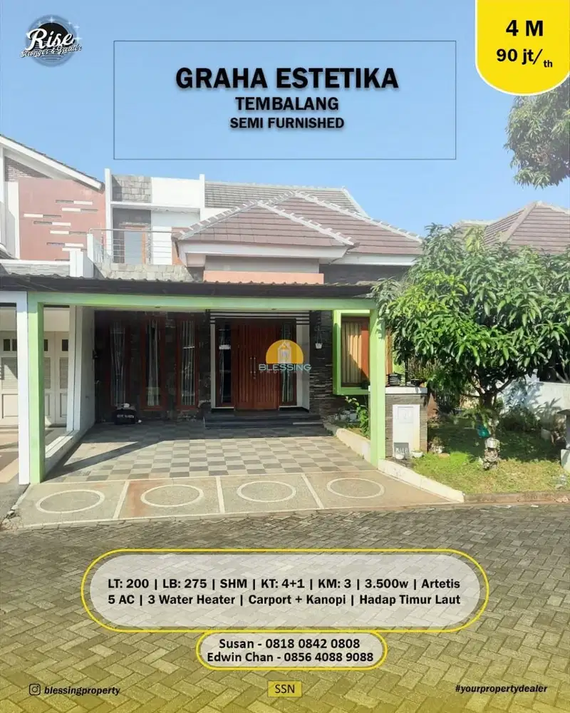 Rumah Cluster Ekslusif Dekat UNDIP Tembalang