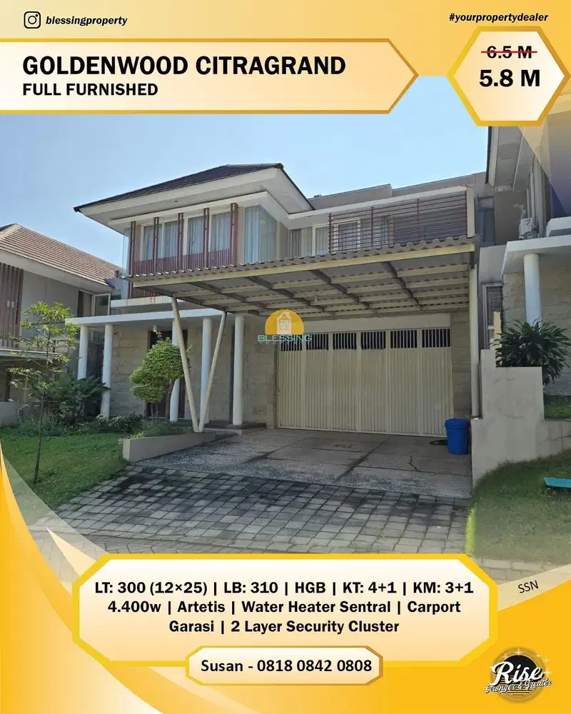 Rumah Minimalis furnish Mewah di Citragrand Sambiroto Semarang