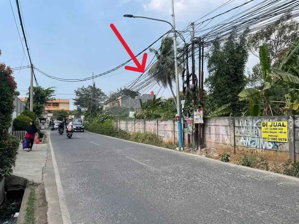 Dijual Tanah SHM Pinggir Jalan 2400m2 Lebar 40m di Jatisampurna