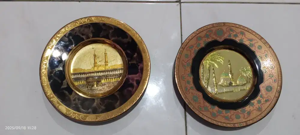 Art of Chokin original gold 24k Kabah dan Masjidil Haram.