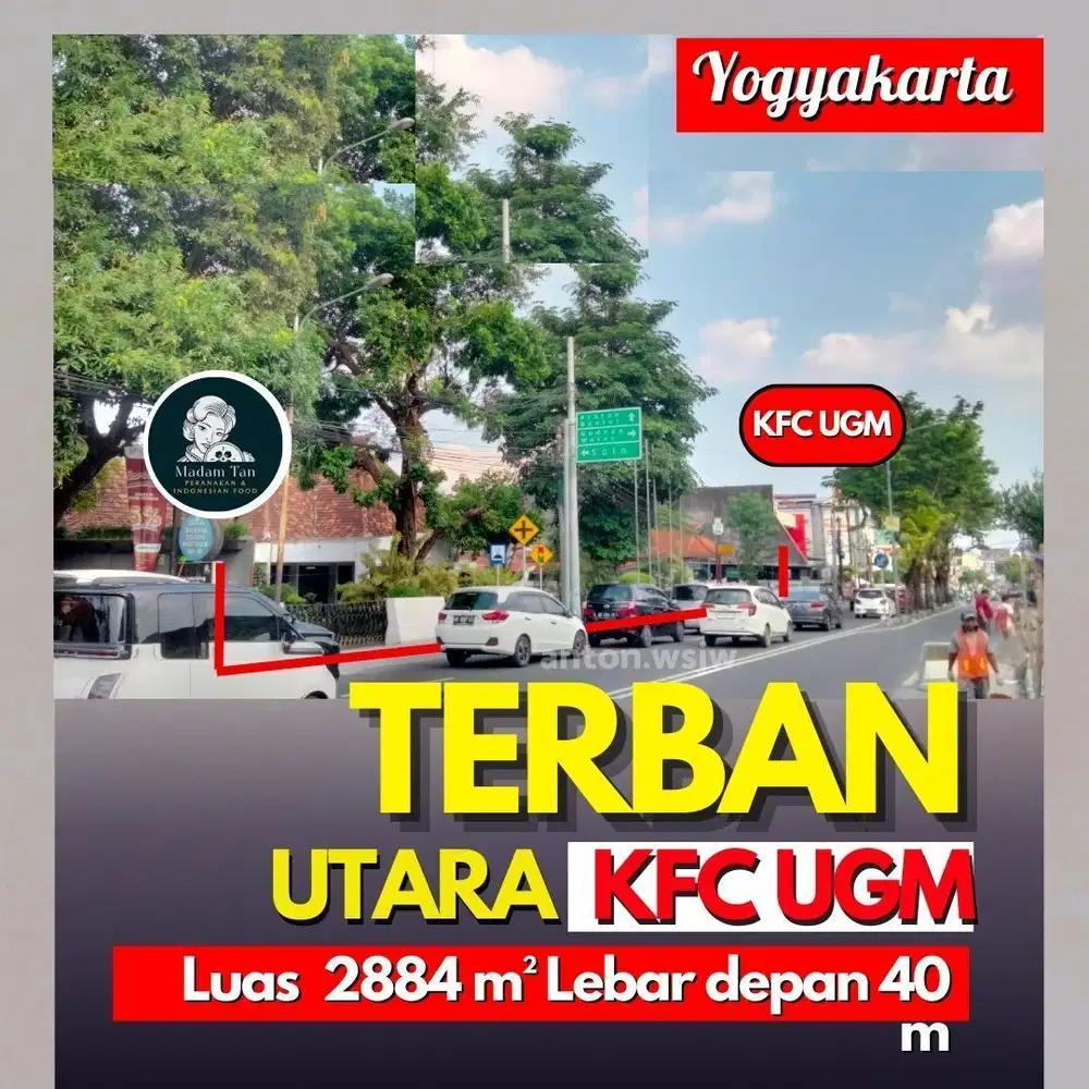 Rumah Strategis Jogja TERBAN utara KFC UGM Lt 2884 m2 ld 40 m SHM