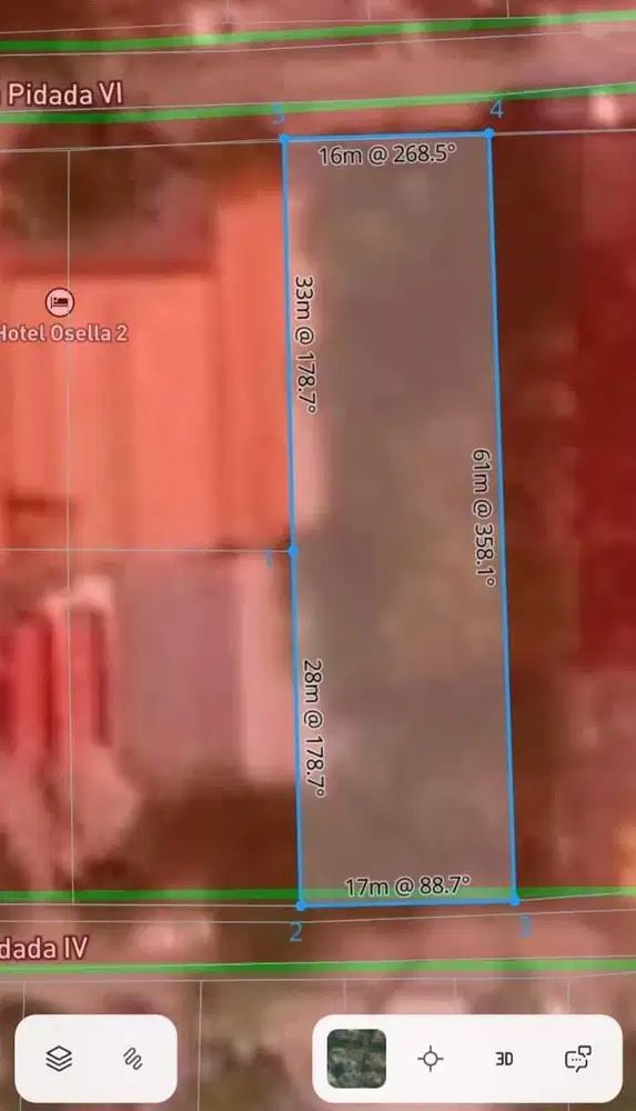 Tanah 1000 m2 Strategis di Jalan Pidada Ubung Gatsu Barat