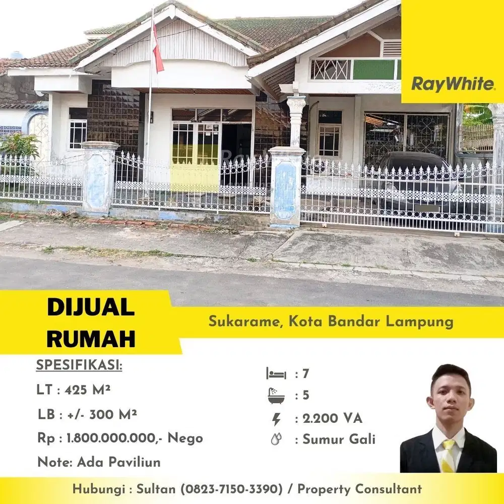 rumah 425 m2 perum korpri raya sukarame bandar lampung