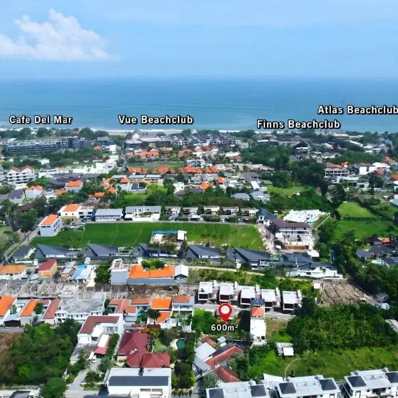 Tanah Kawasan villa di Canggu, akses jalan 4 meter