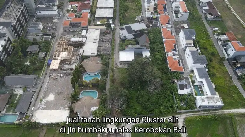 Tanah kawasan villa mewah di Kerobokan akses jalan 5 meter