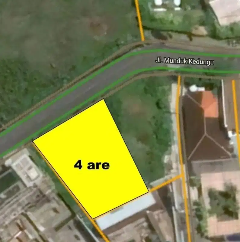 Tanah 200 meter ke pantai Canggu, akses jalan 7 meter