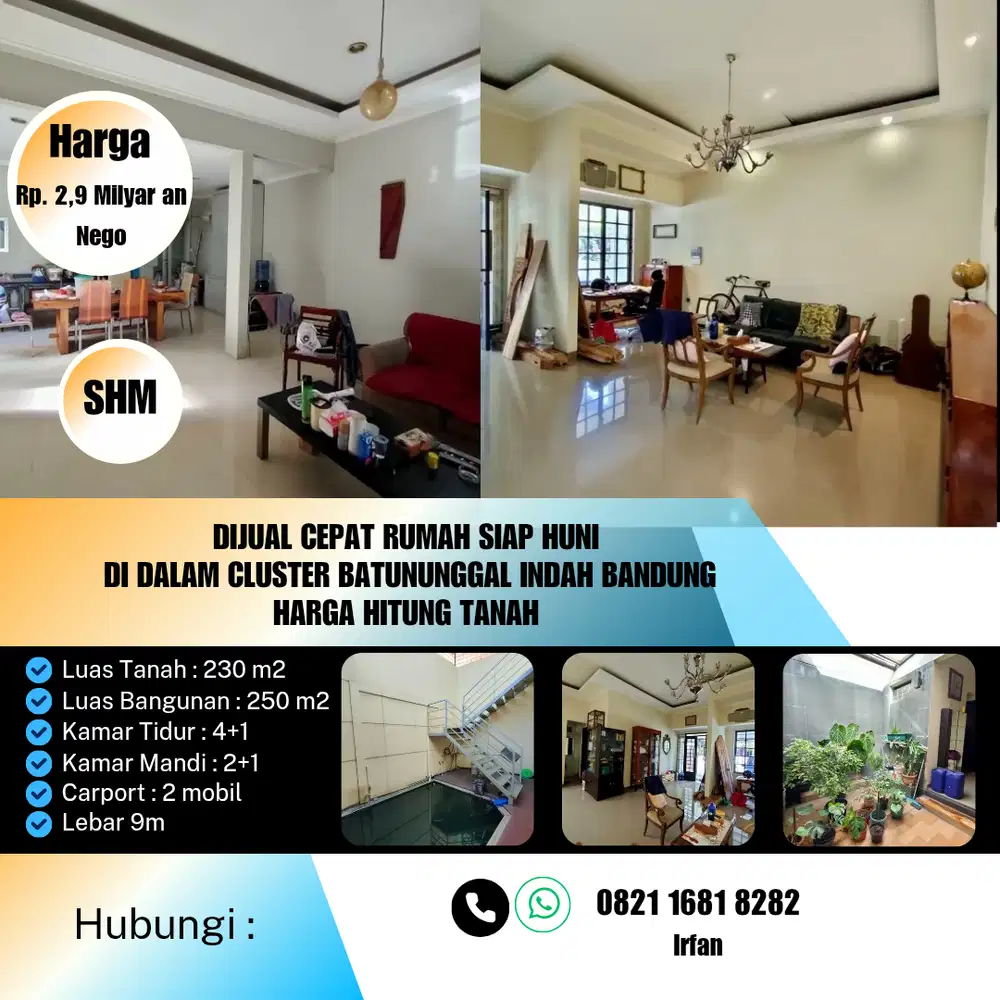 Dijual Cepat Rumah Siap Huni di Batununggal Indah Harga Termurah