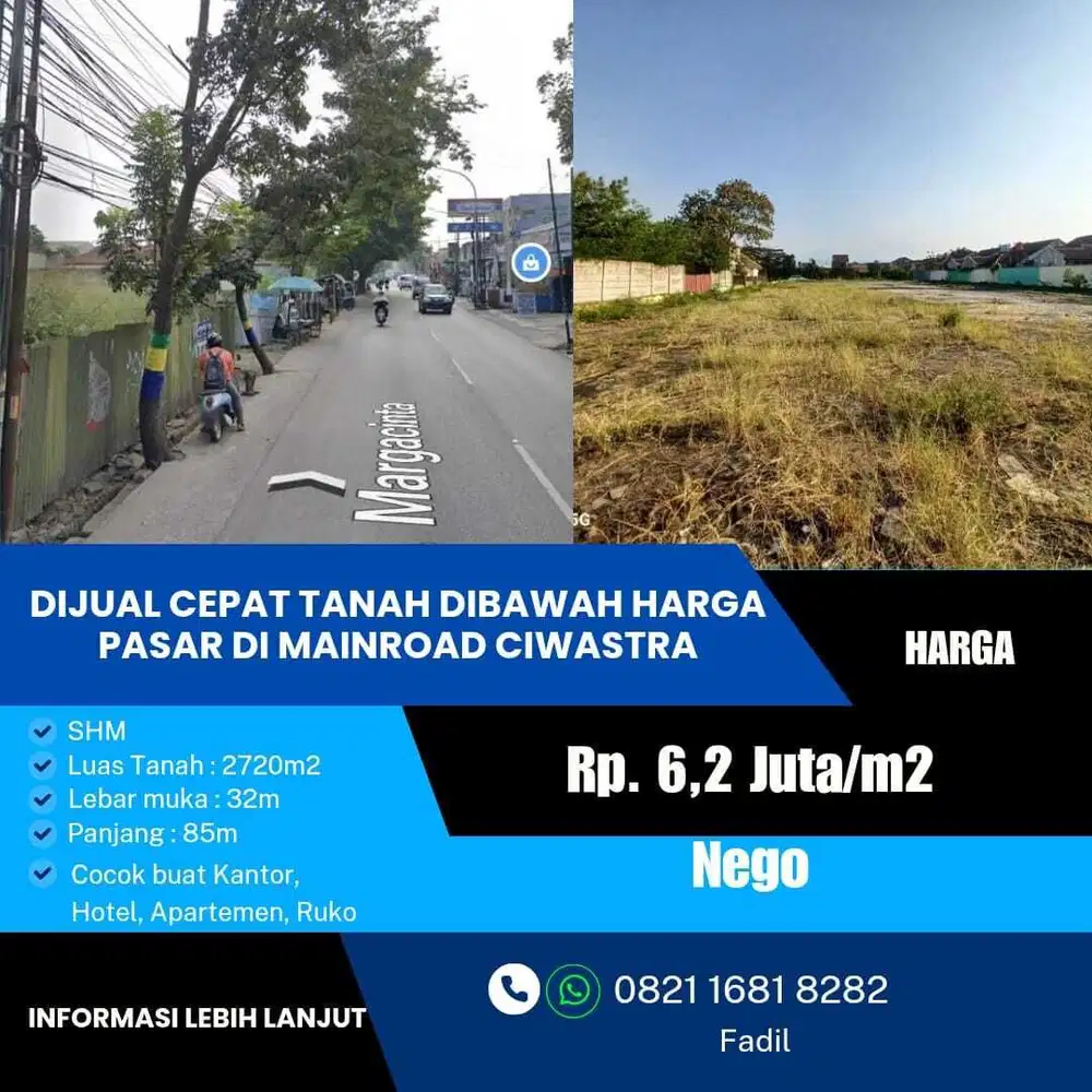 Dijual Cepat tanah dekat tol Buah Batu Harga Termurah