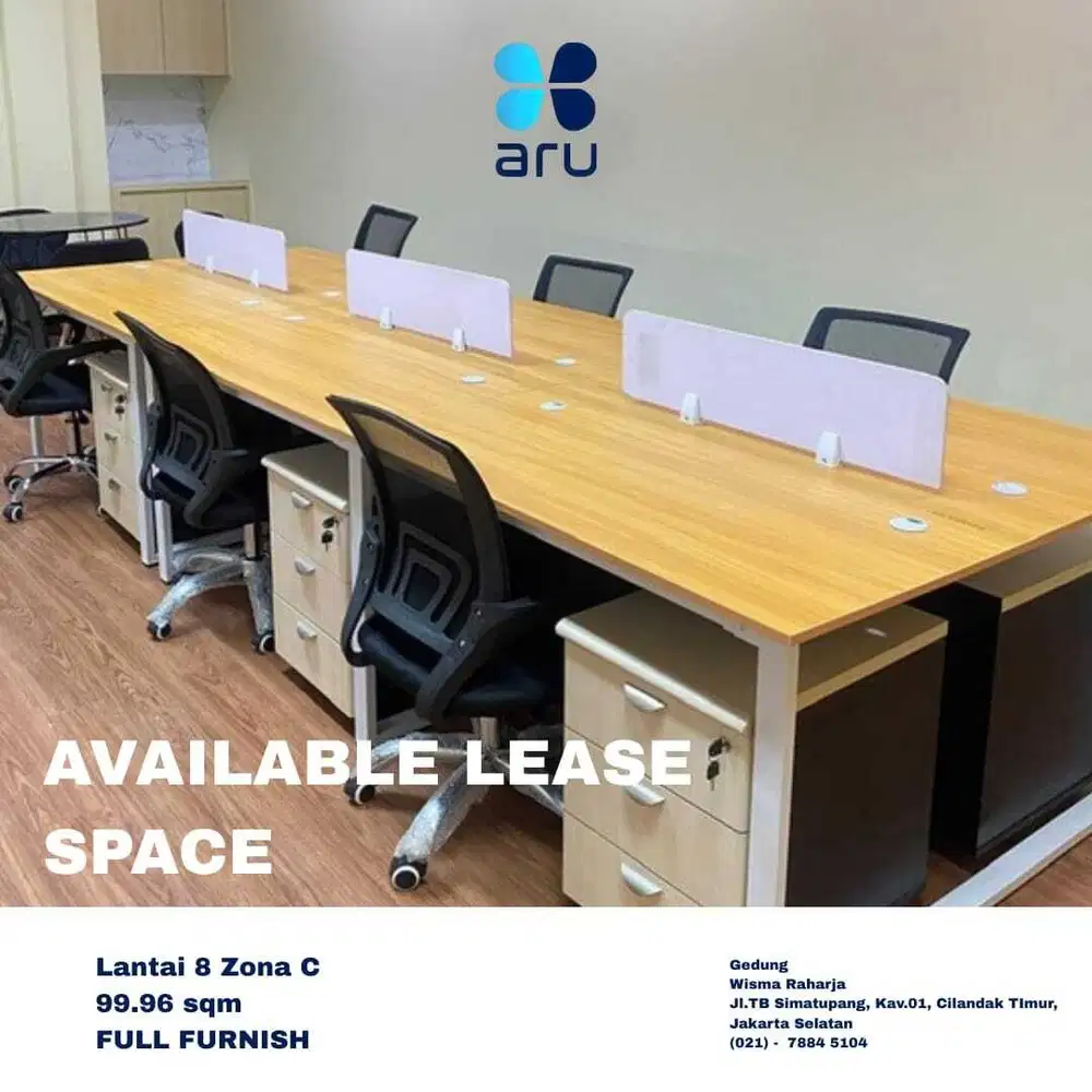 DISEWAKAN KANTOR FULL FURNISH STRATEGIS DI TB SIMATUPANG
