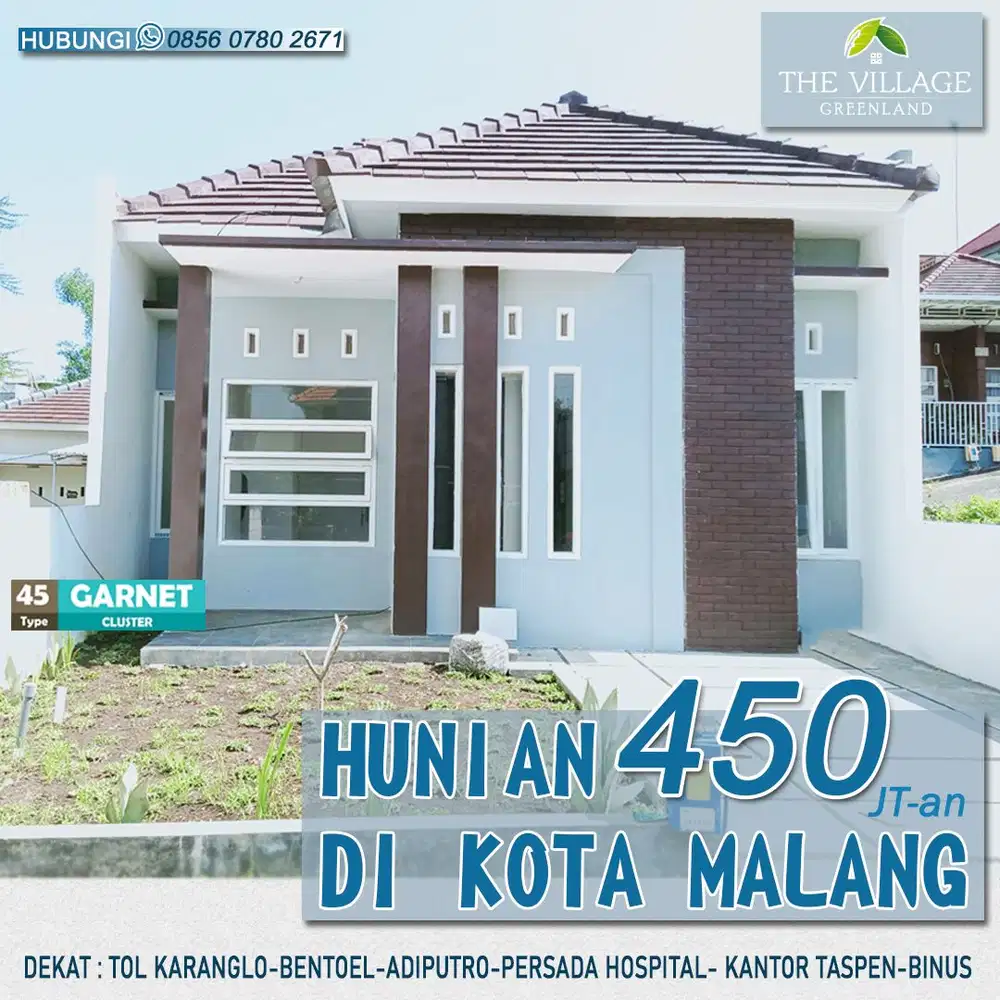 RUMAH DENGAN LINGKUNGAN NUANSA ASRI PEDESAAN DI BLIMBING KOTA MALANG