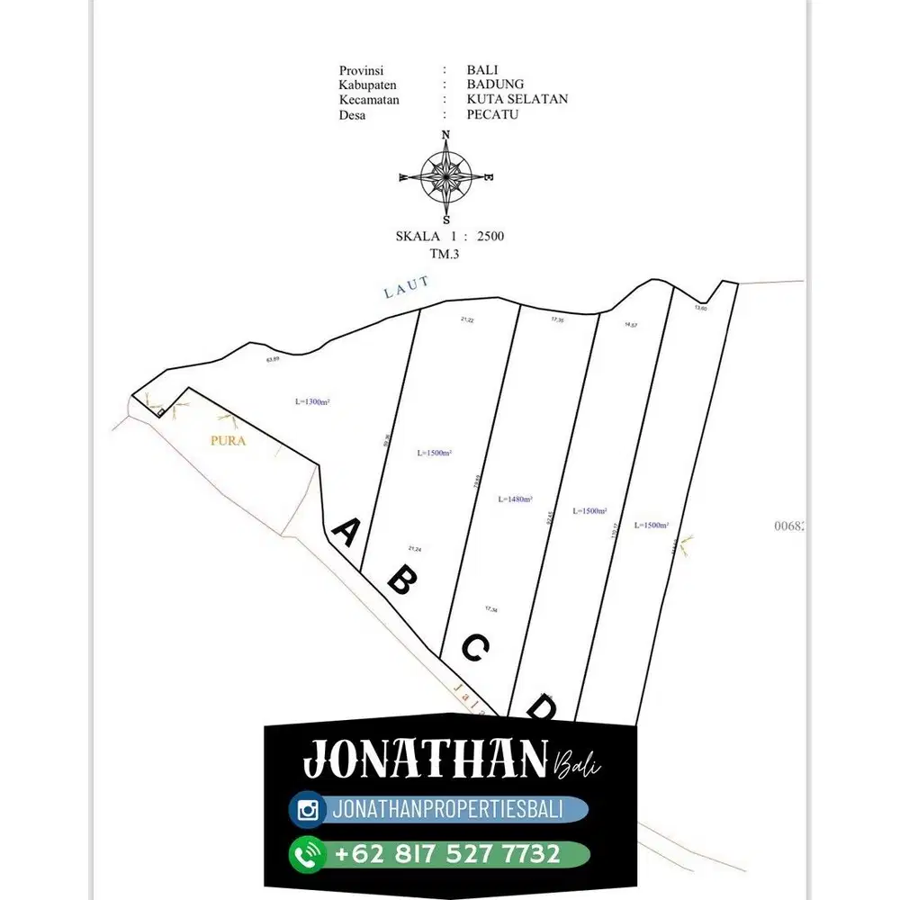 Dijual Tanah di Tebing Pantai Padang Padang - LSWI