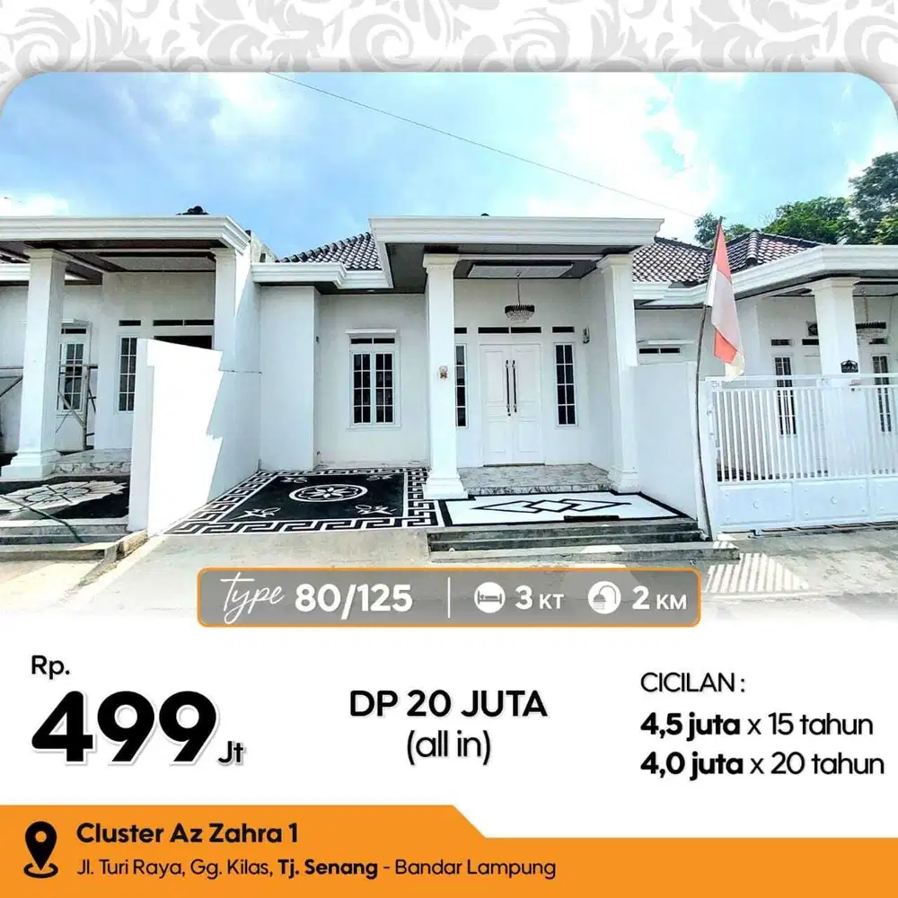 NEW CLUSTER AZ ZAHRA 1 RESIDENCE WAY KANDIS - TANJUNG SENANG - LAMPUNG