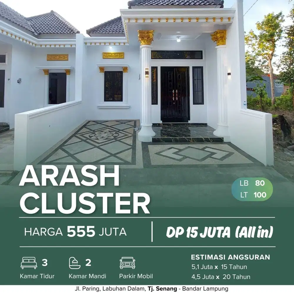 Perum ARASH Cluster Dekat Rajabasa Bandar lampung