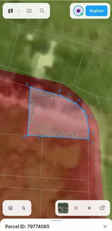 Tanah Premium di Canggu Villa View Sawah 450m2