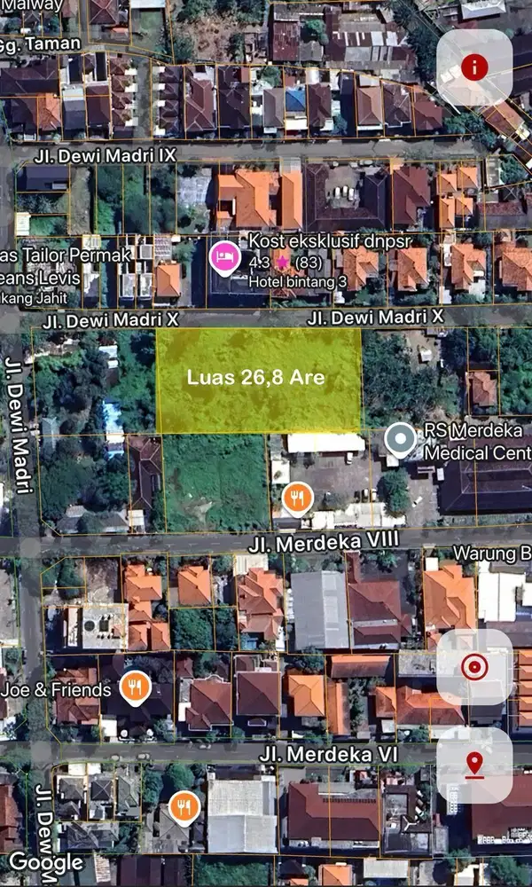 Tanah Luas Sentral Renon Lokasi Premium Harga Menarik