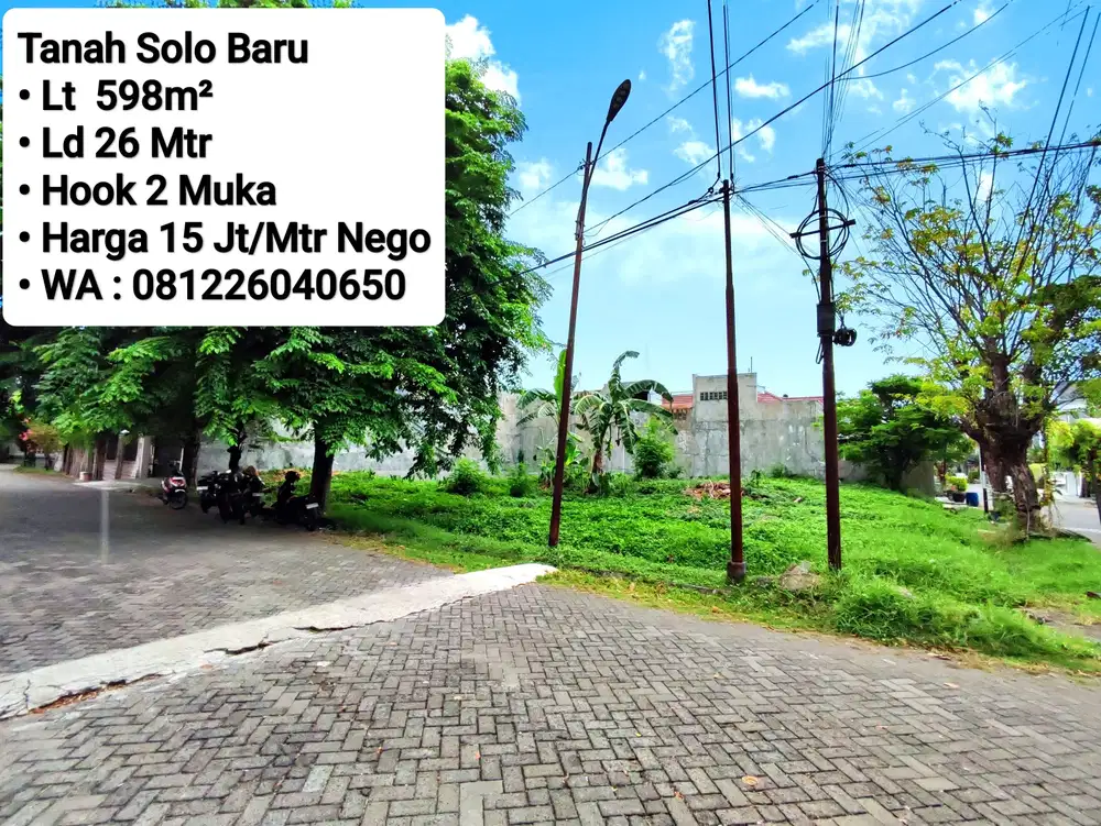 Jual Tanah di Dalam Perumahan Premium SOLO BARU, Hook 2 Muka