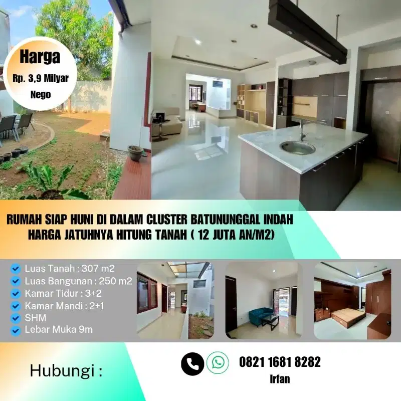 Rumah Cepat Siap Huni di Batununggal Indah Harga Jatuhnya Hitung Tanah