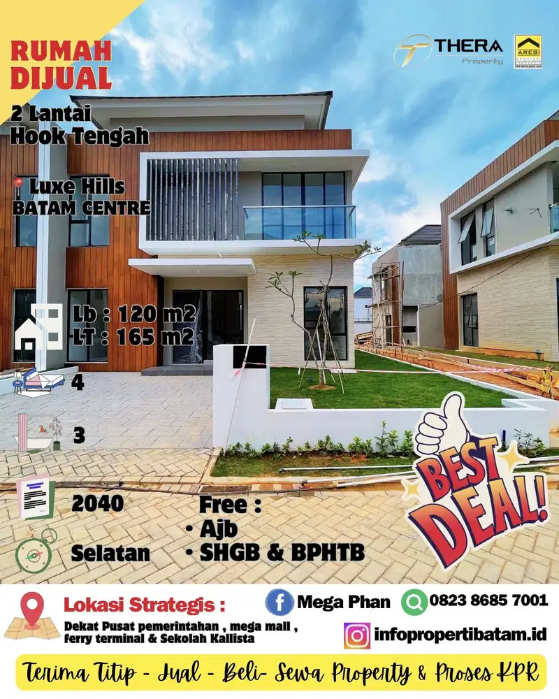 Dijual Rumah Siap Huni hook tengah di Luxe hills CitraLand Megah