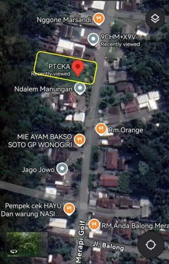 Tanah Tepi Jalan Raya Cangkringan 065872 -jd2506