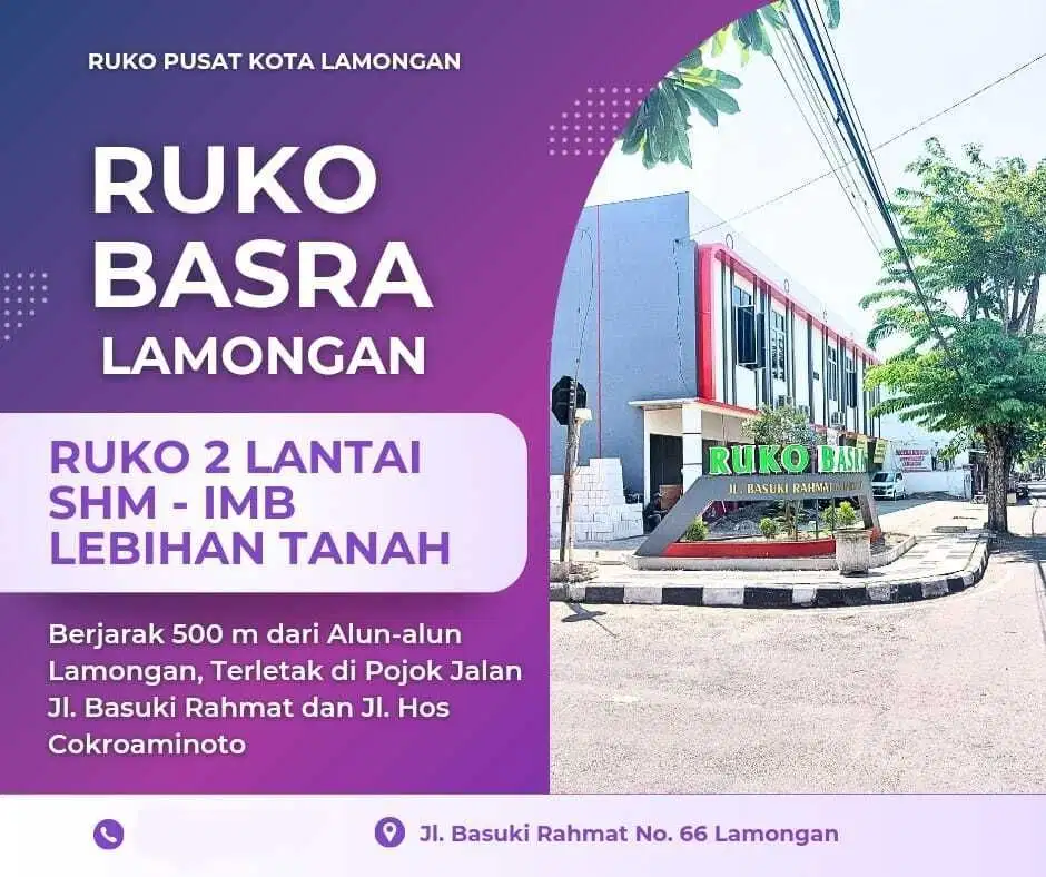 Ruko Murah diijual di Lamongan 1 Menit dari Alun-Alun Lamongan  BerIMB
