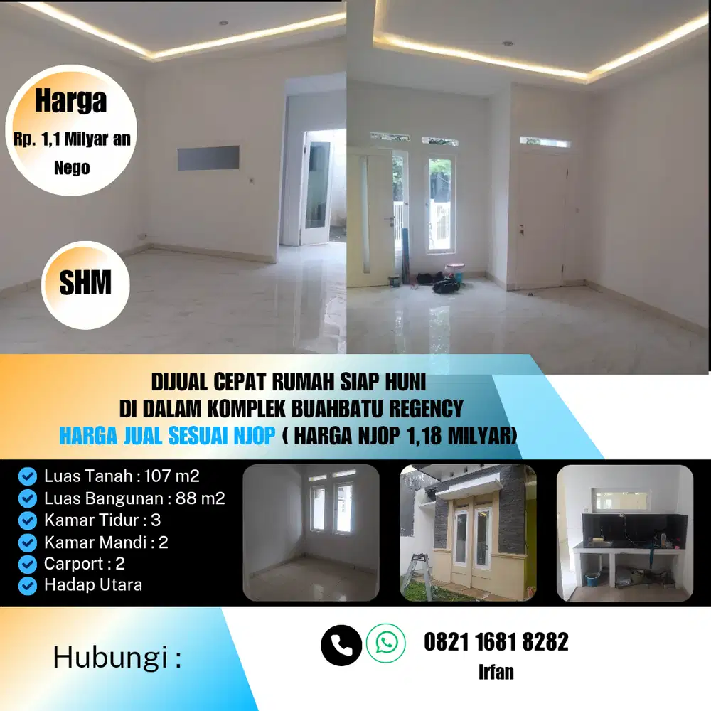 Dijual Cepat Harga Termurah Sesuai NJOP Rumah Buahbatu Regency