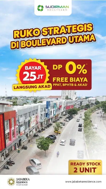RUKO SUDIRMAN JABABEKA 25JT LANGSUNG AKAD