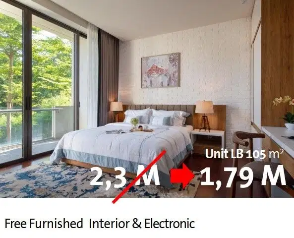 Jual beli Apartment free furnish 2BR SUMATRA 36 Surabaya kota [2 unit] bisa KPR