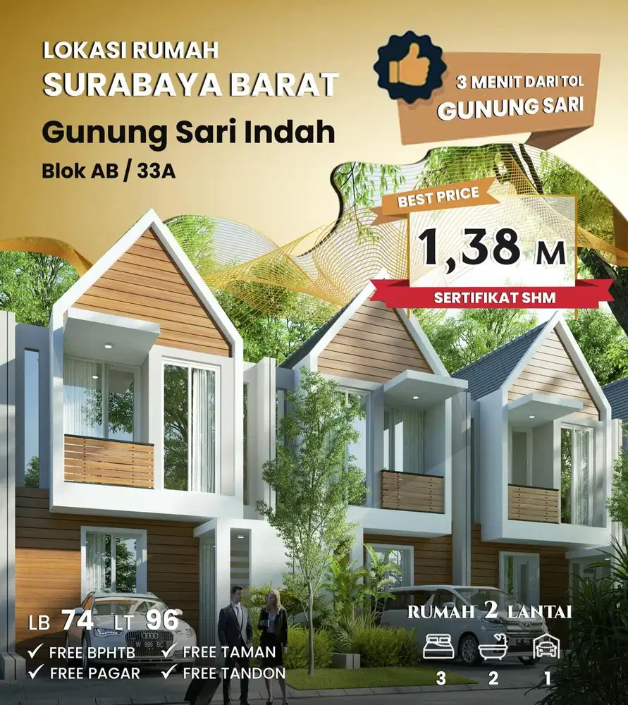 Rumah mewah surabaya barat wiyung seharga rumah sidoarjo