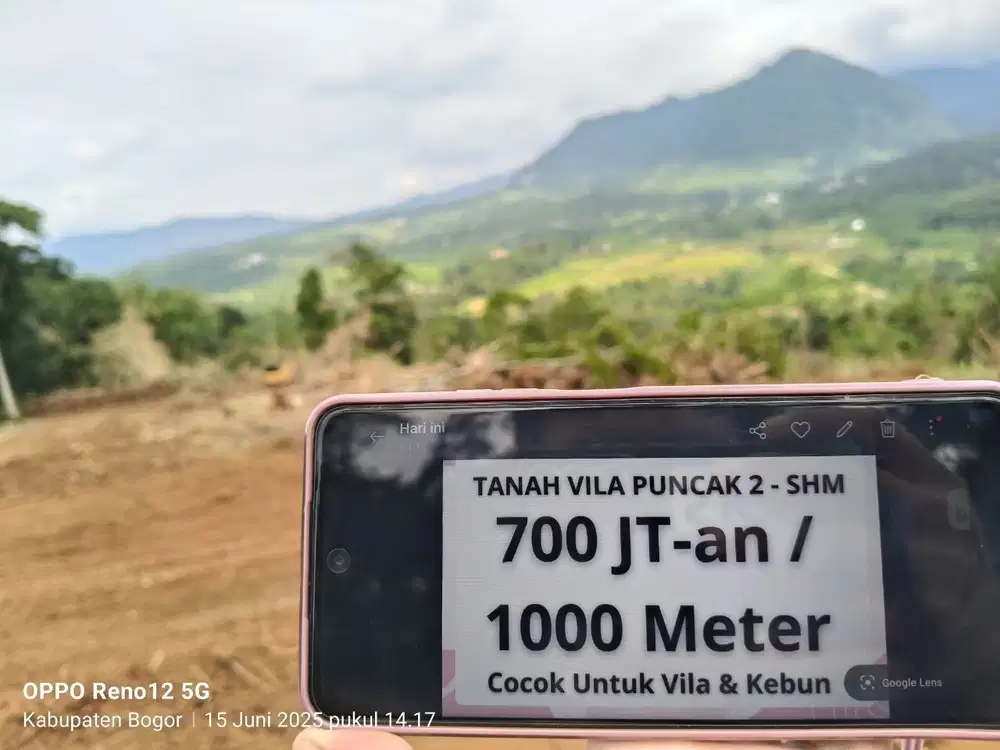 Tanah Kavling Vila SHM Puncak Dua Akses Mobi Legalitas SHM &amp; Zona PP2