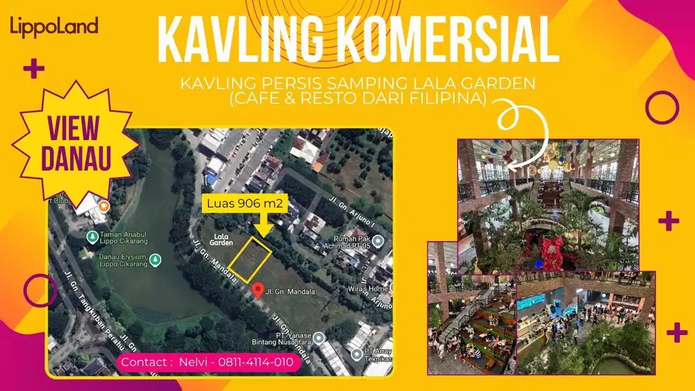KAVLING UNTUK CAFE, RESTAURANT , LAPANGAN PADEL DI KOTA LIPPO CIKARANG