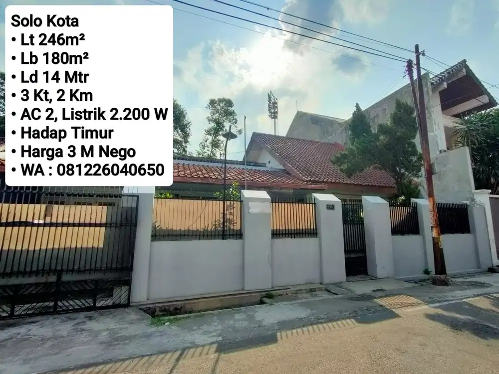Jual Rumah Area Solo Kota Dekat Dengan Mall,  Perkantoran, Kuliner
