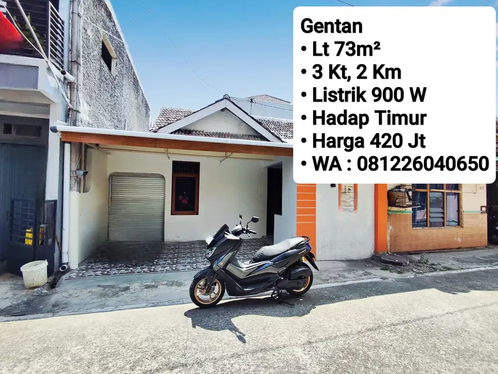 Jual Rumah Habis Renovasi Area Gentan, Dekat Laweyan, Purwosari, Soba
